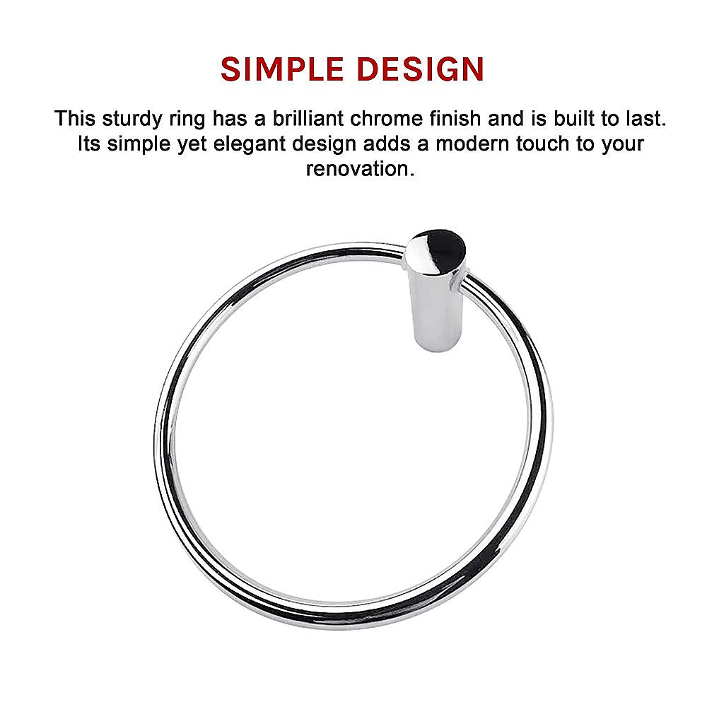 Classic Chrome Towel Bar Rail Ring Bathroom