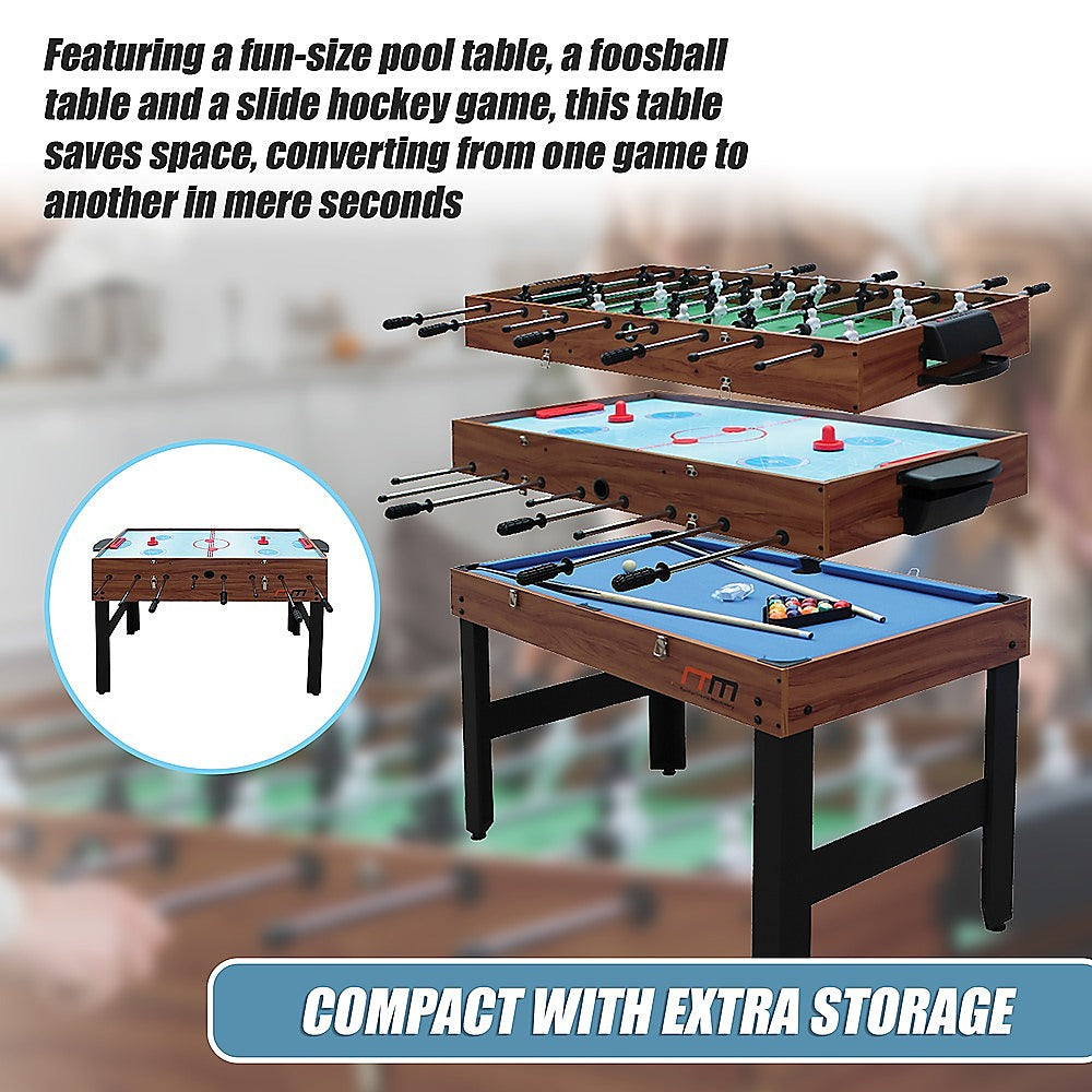 4FT 3-in-1 Games Foosball Soccer Hockey Pool Table Table