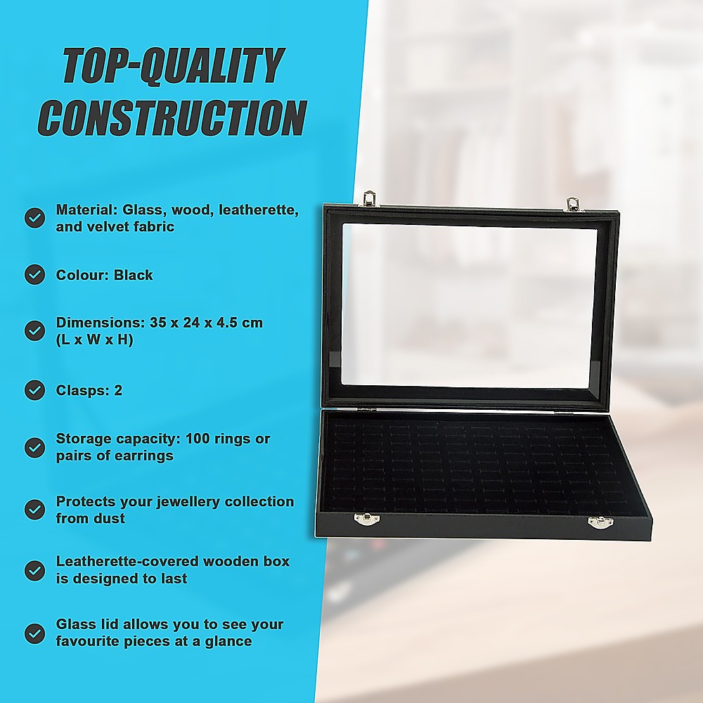 100 Earring Ring Holder Jewellery/Necklace Display Storage Gift Box Show Cases