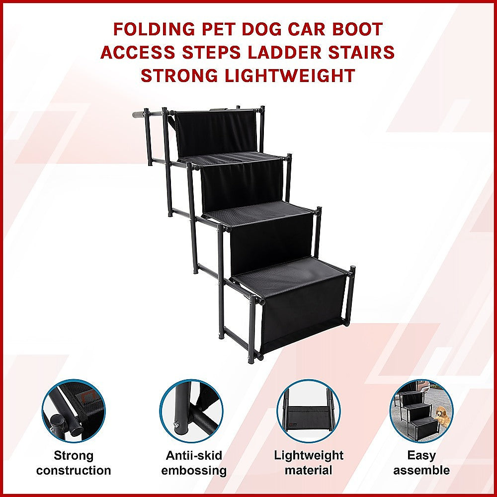 Folding Pet Dog Car Boot Access Steps Ladder Stairs Strong Lightweight