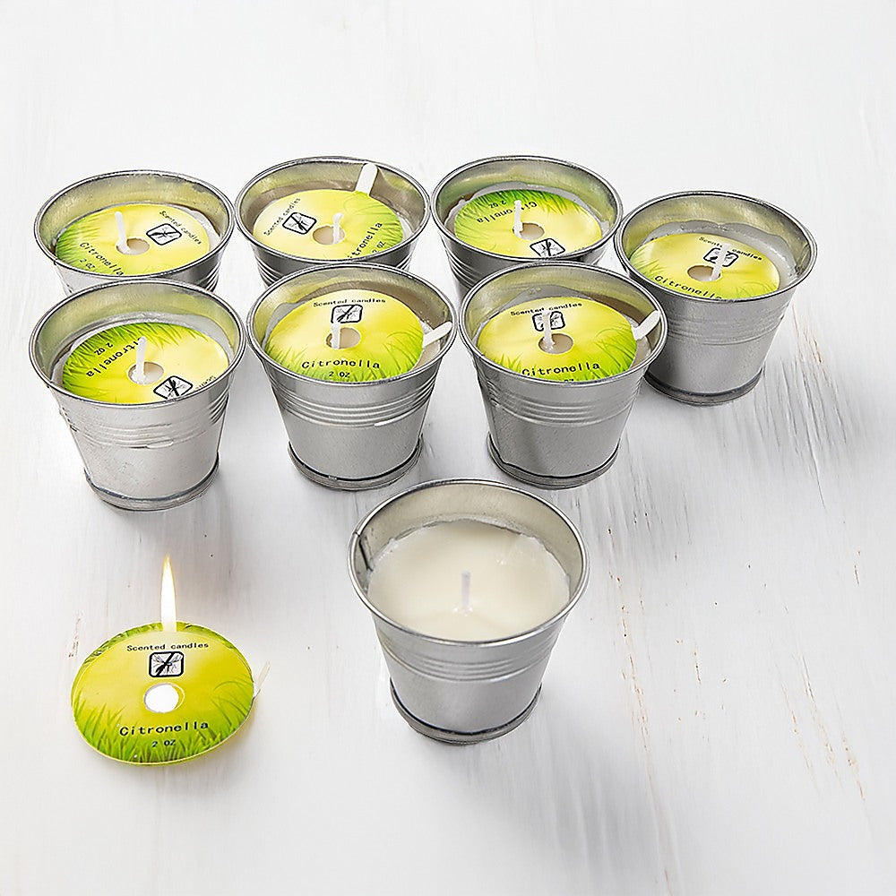 8x Mosquito Insect Bug Repellent Small Bucket Citronella Candles