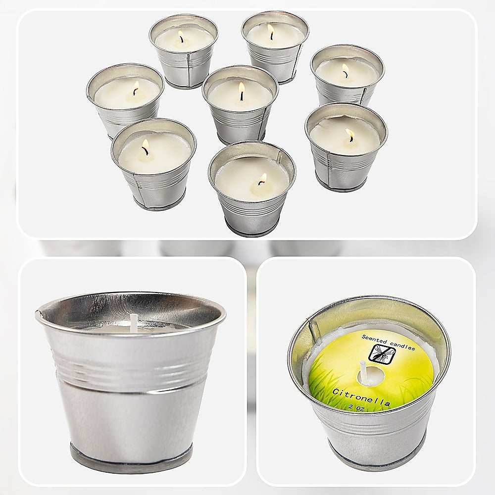 8x Mosquito Insect Bug Repellent Small Bucket Citronella Candles