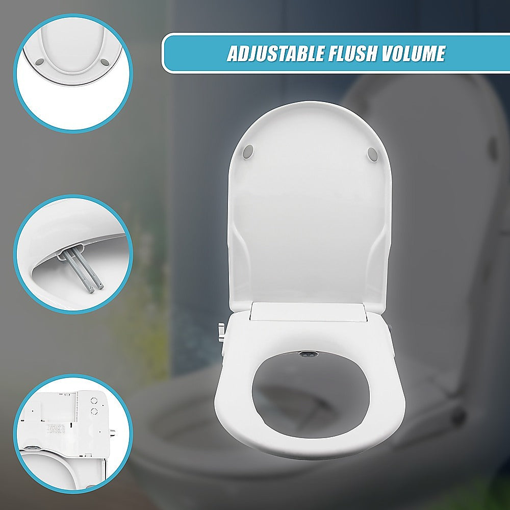 Non Electric Bidet Toilet Seat W/ Cover Bathroom Washlet Spray Water Wash