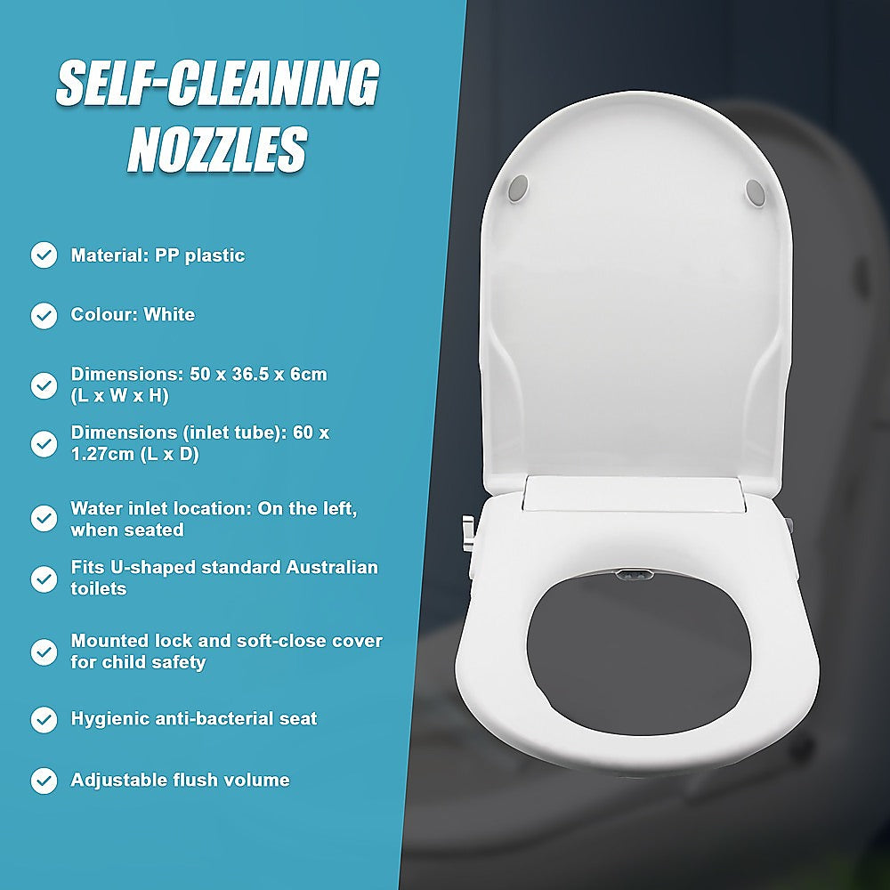 Non Electric Bidet Toilet Seat W/ Cover Bathroom Washlet Spray Water Wash