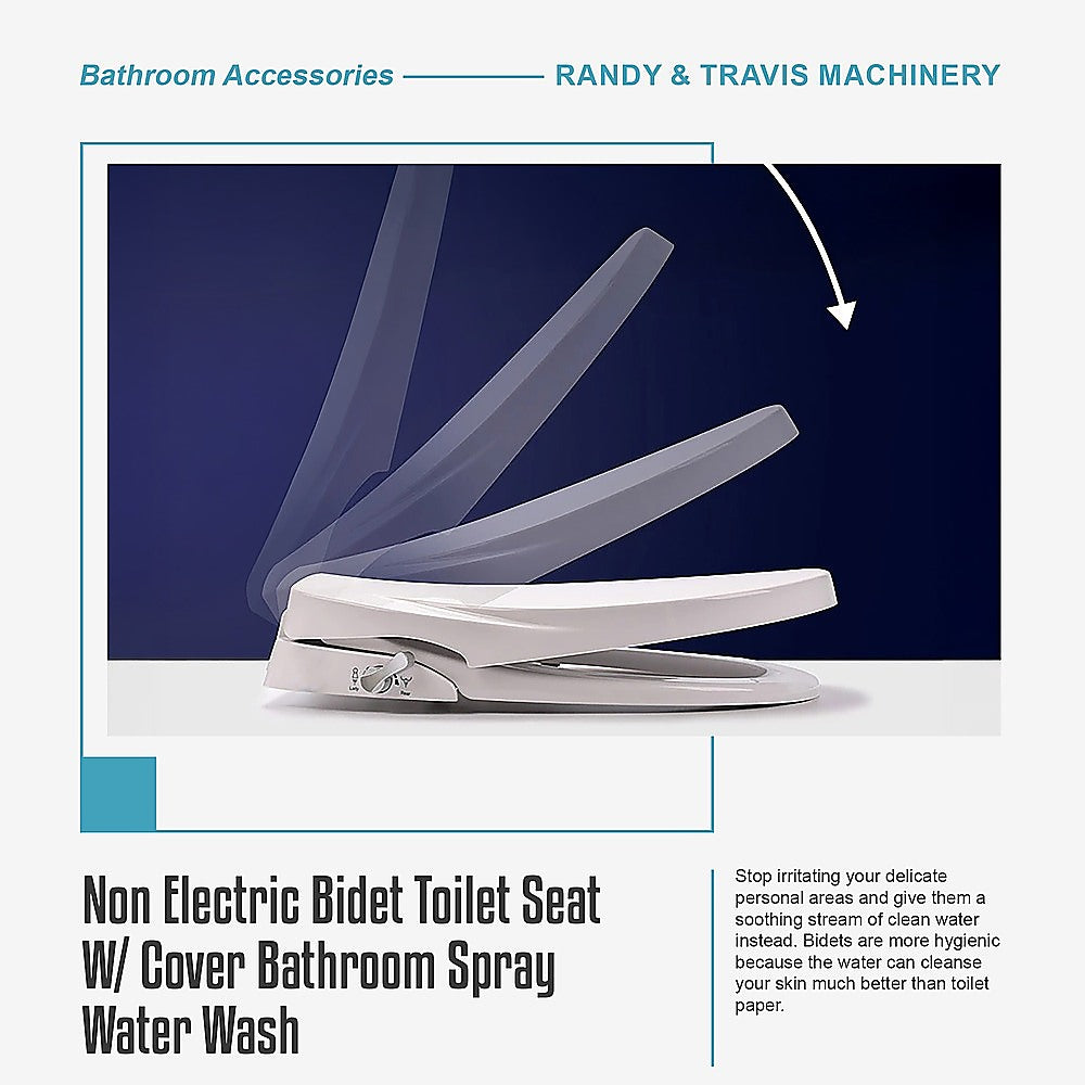 Non Electric Bidet Toilet Seat W/ Cover Bathroom Washlet Spray Water Wash
