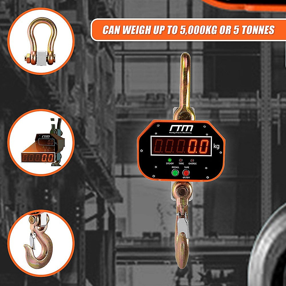 5000kg Electronic Crane Scales Industrial Hanging Digital Weight