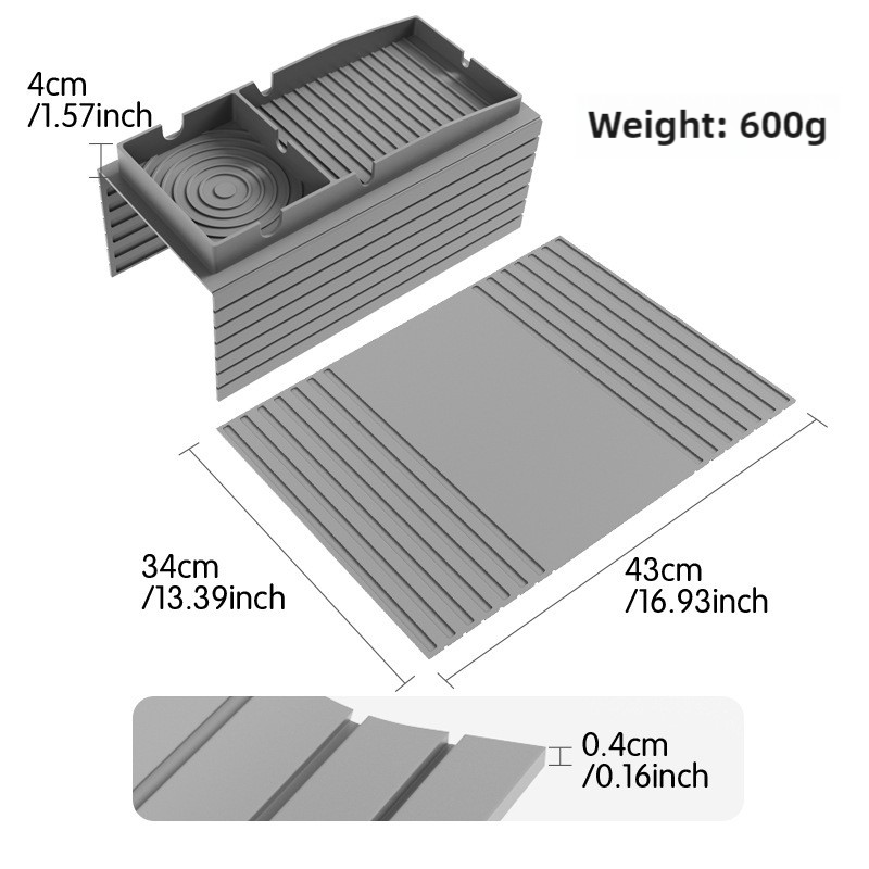 Blue Multi-Function Sofa Cup Holder Tray, Silicone Drink Organizer, Adjustable and Easy-to-Clean Sofa Armrest Storage Box for Drinks, Snacks, and Gadgets