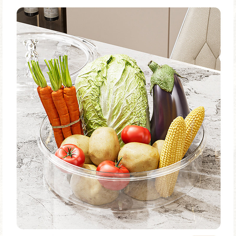 Grey And Beige Snap Button Elegant Compartment Serving Tray with Lid - Versatile Snack, Fruit & Candy Box