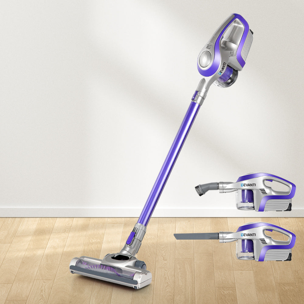 Devanti Cordless Stick Vacuum Cleaner - Purple & Grey