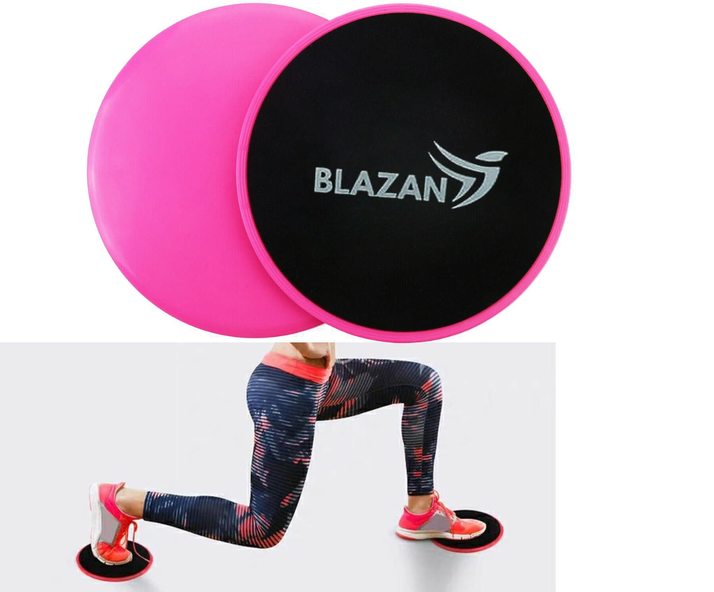 2 Set Core Sliders Gliding Discs Abs Exercise Gym Fitness Foam Circle Pad Pink Pair