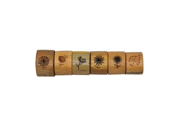 Set of 6 Bamboo Napkin Ring Living and Dining