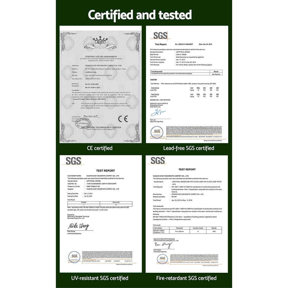 Prime Turf Artificial Grass Synthetic 20 SQM Fake Lawn 17mm 1X10M