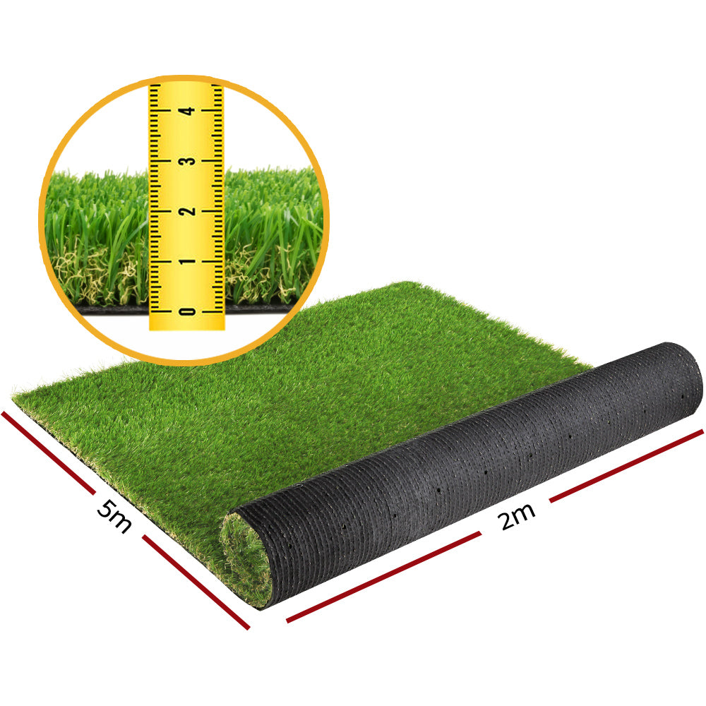 Prime Turf Artificial Grass 20mm 2mx5m Synthetic Fake Lawn Turf Plastic Plant 4-coloured