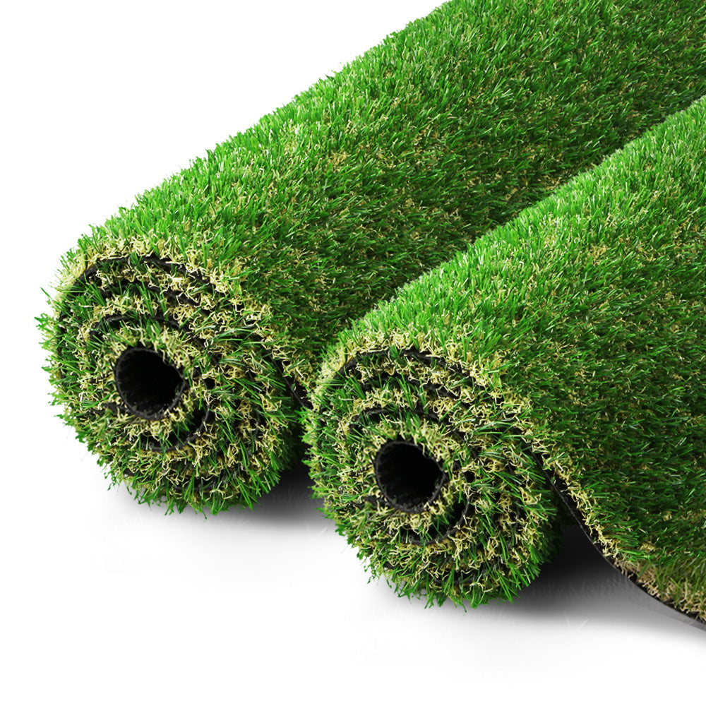 Prime Turf Artificial Grass 20SQM 30mm Synthetic Fake Lawn Turf Plastic Plant 4-coloured 2mx5m