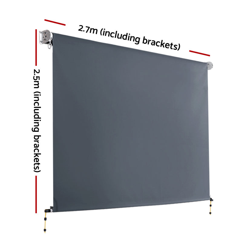 Instahut Outdoor Blind Window Roll Down Awning Canopy Privacy Screen 2.7X2.5M