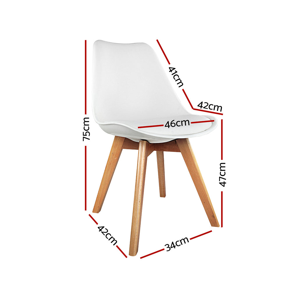 Artiss Set of 4 Padded Dining Chair - White