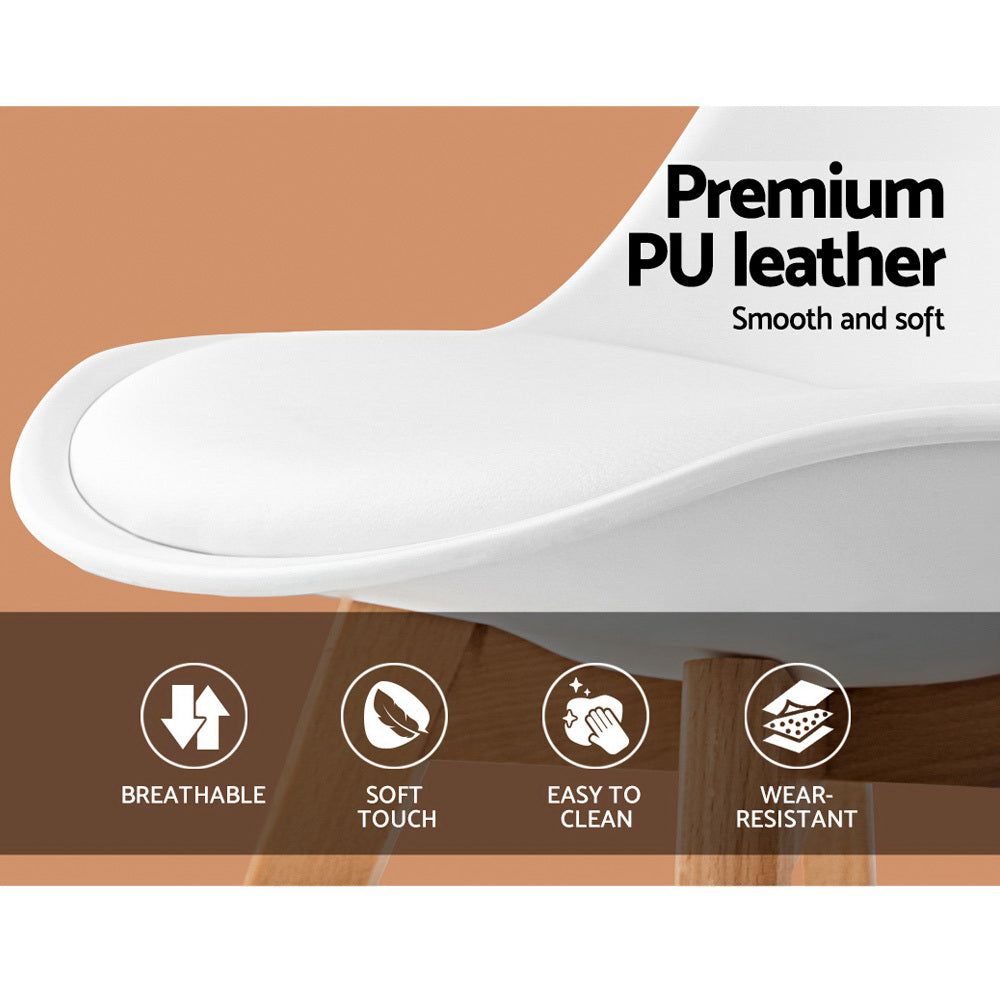 Artiss Set of 4 Padded Dining Chair - White