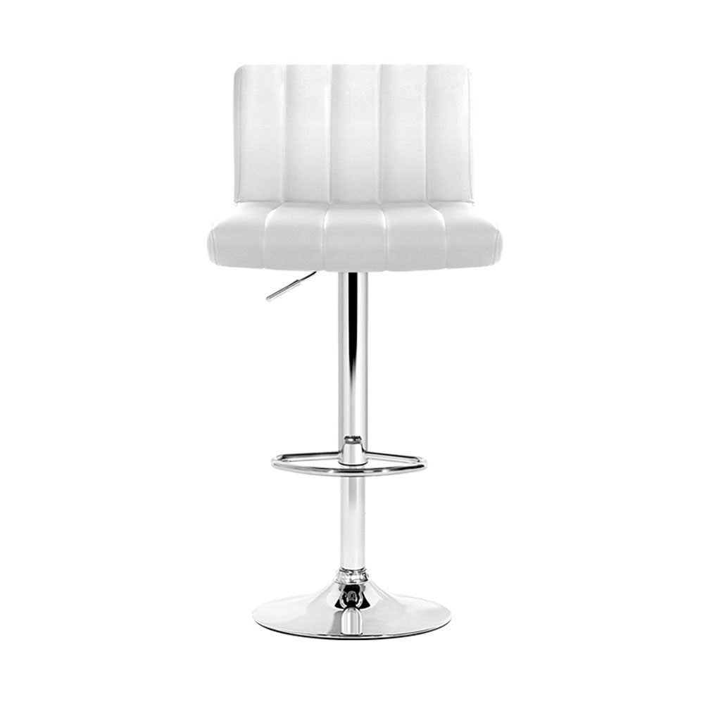 Artiss Set of 4 Line Style PU Leather Bar Stools - White