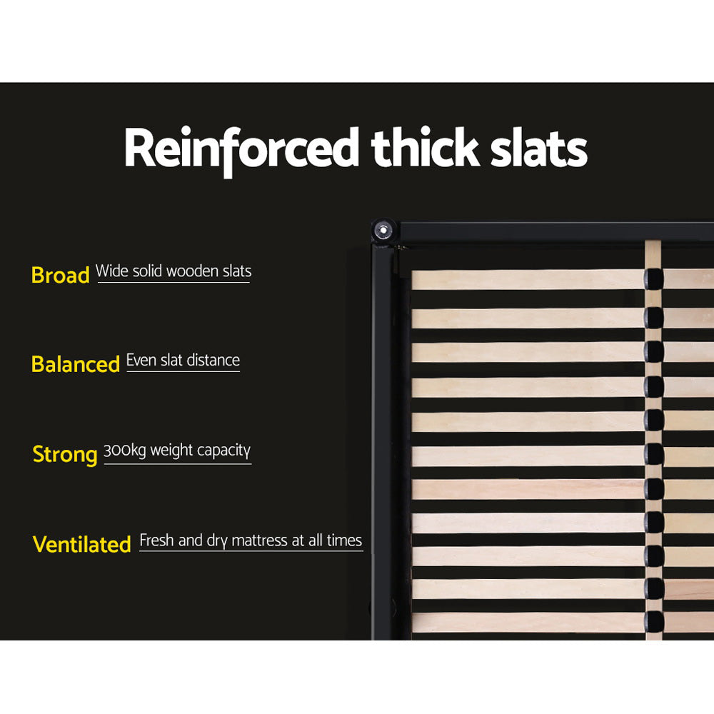 Artiss Neo Bed Frame PU Leather - Black Queen