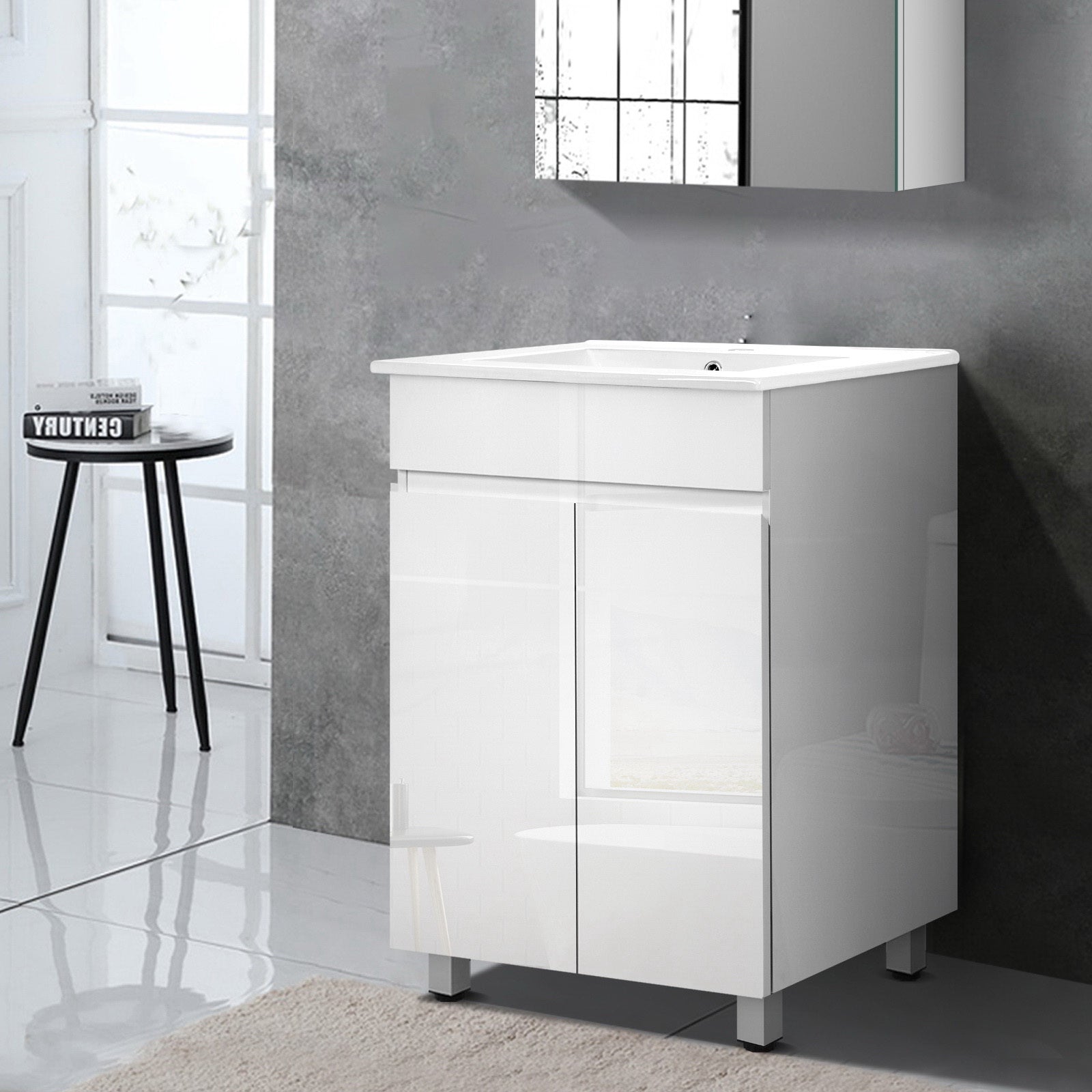 Cefito 600mm Bathroom Vanity Cabinet Unit Wash Basin Sink Storage Freestanding White