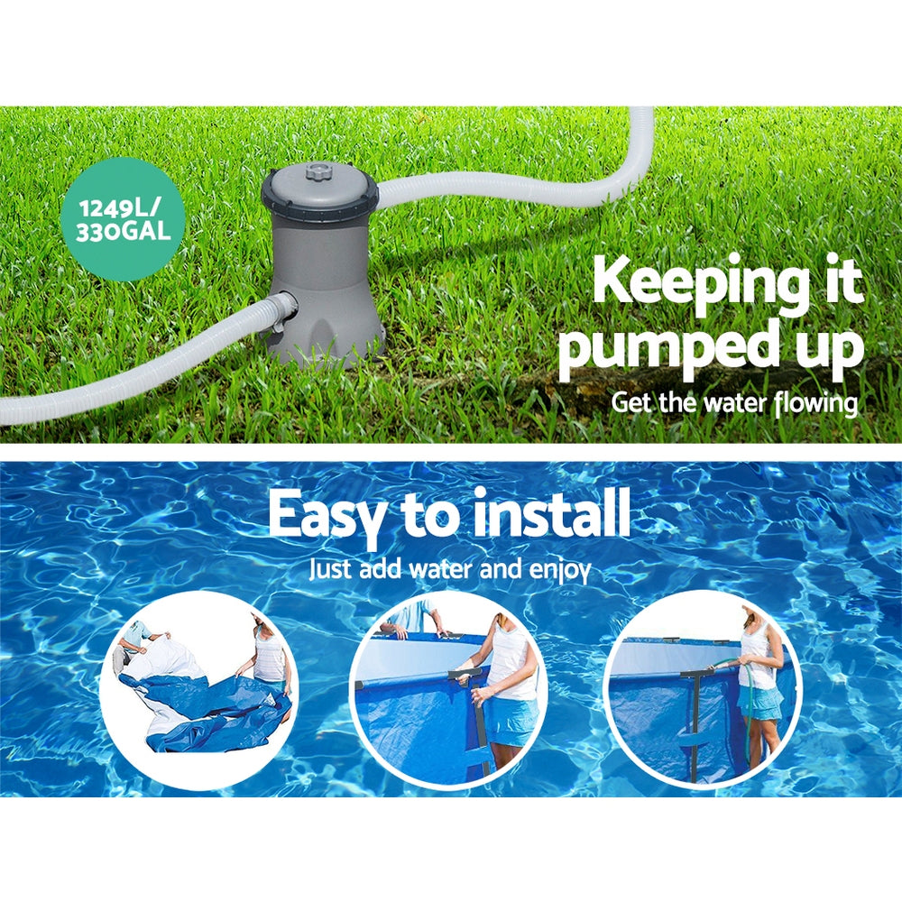 Bestway Swimming Pool Above Ground Filter Pump Steel Pro� Frame Pools 3.96M