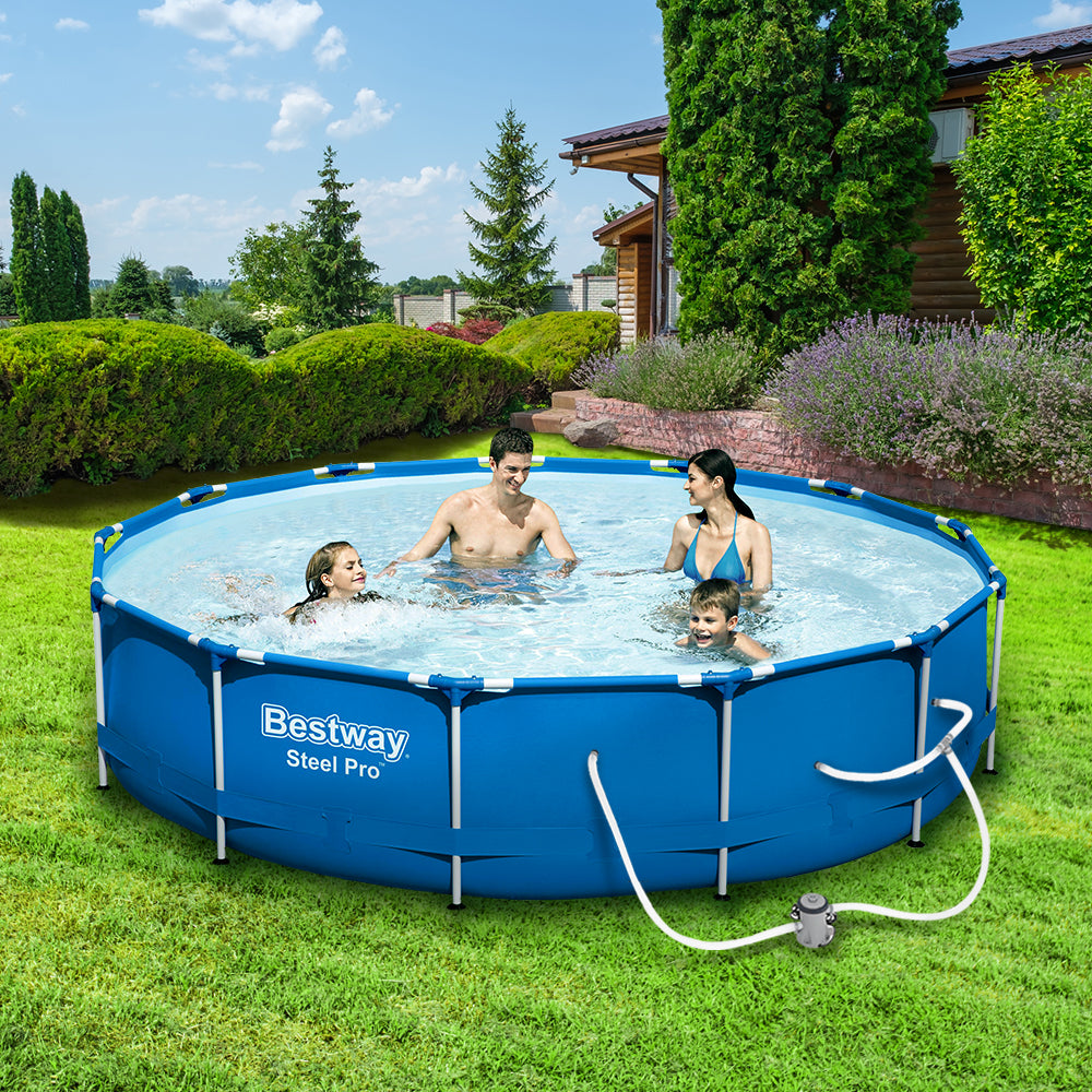 Bestway Swimming Pool Above Ground Filter Pump Steel Pro� Frame Pools 3.96M