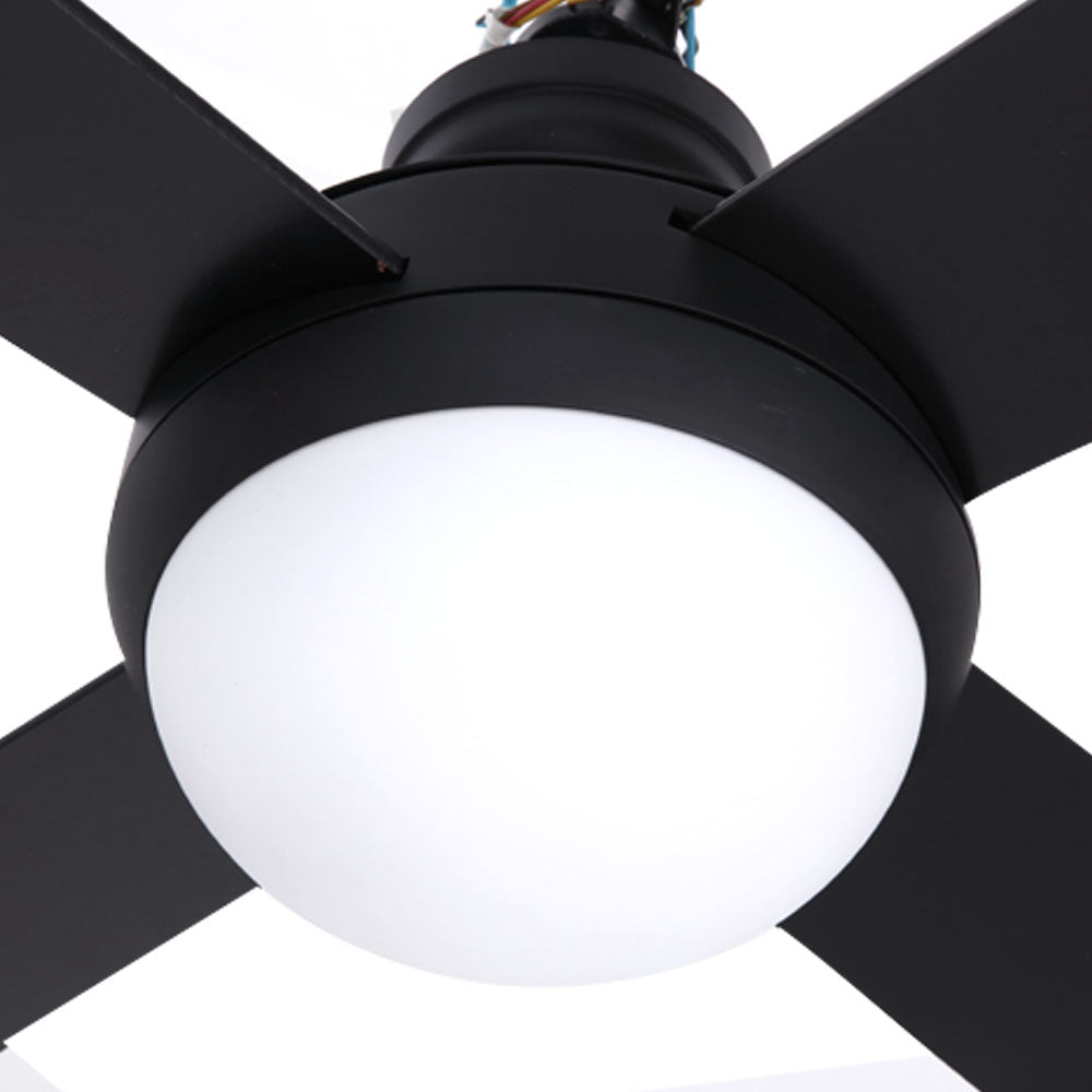 Devanti 52'' Ceiling Fan w/Light w/Remote Timer - Black