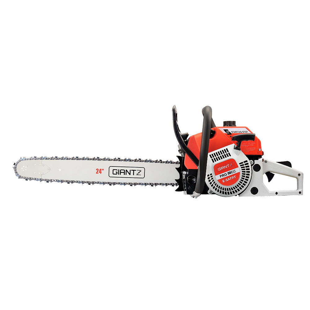 Giantz 88CC Commercial Petrol Chainsaw - Red & White