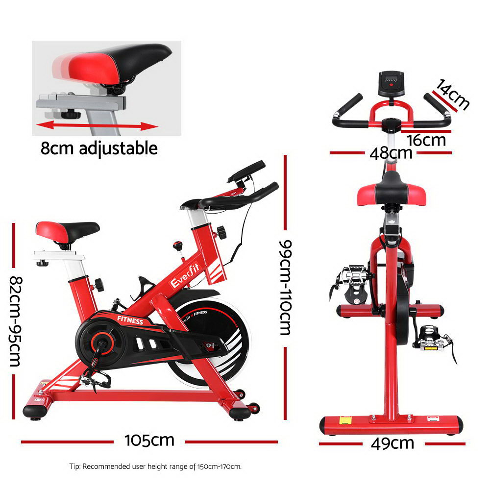 Everfit Exercise Spin Bike Cycling Fitness Commercial Home Workout Gym Equipment Red