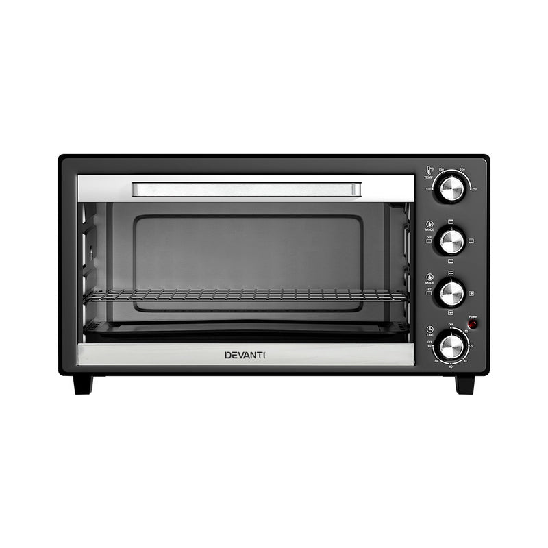 Devanti Electric Convection Oven Bake Benchtop Rotisserie Grill 60L