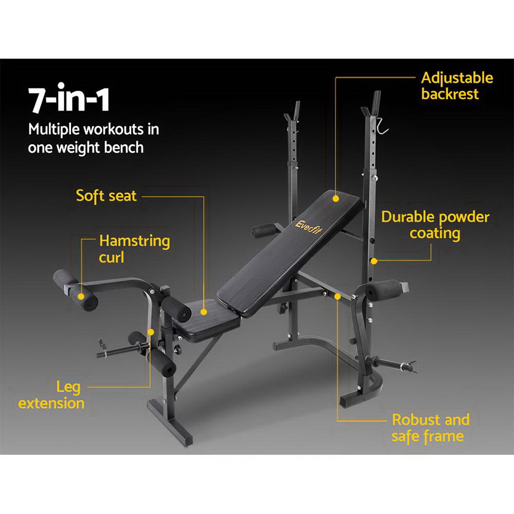 Everfit 7-In-1 Weight Bench Multi-Function Power Station Fitness Gym Equipment