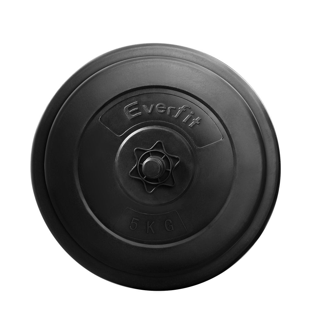 Everfit 32.5KG Barbell Set Weight Plates Bar Fitness Exercise Home Gym