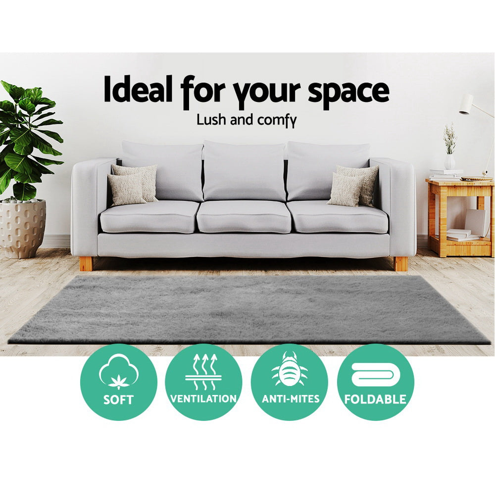 Artiss Floor Rugs Ultra Soft Shaggy Rug 160 x 230 Large Carpet Anti-slip Area