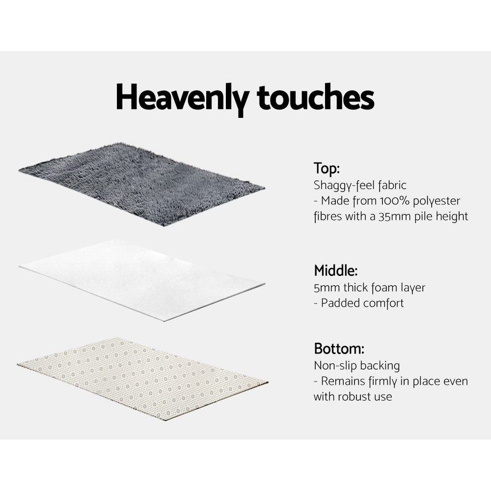 Artiss Floor Rugs Ultra Soft Shaggy Rug 160 x 230 Large Carpet Anti-slip Area