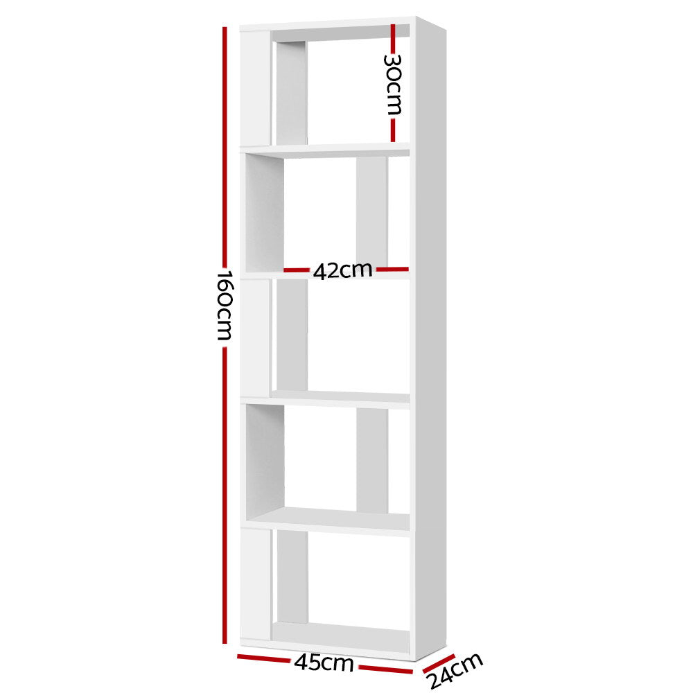 Artiss Display Shelf 5 Tier Storage Bookshelf Bookcase Ladder Stand Rack