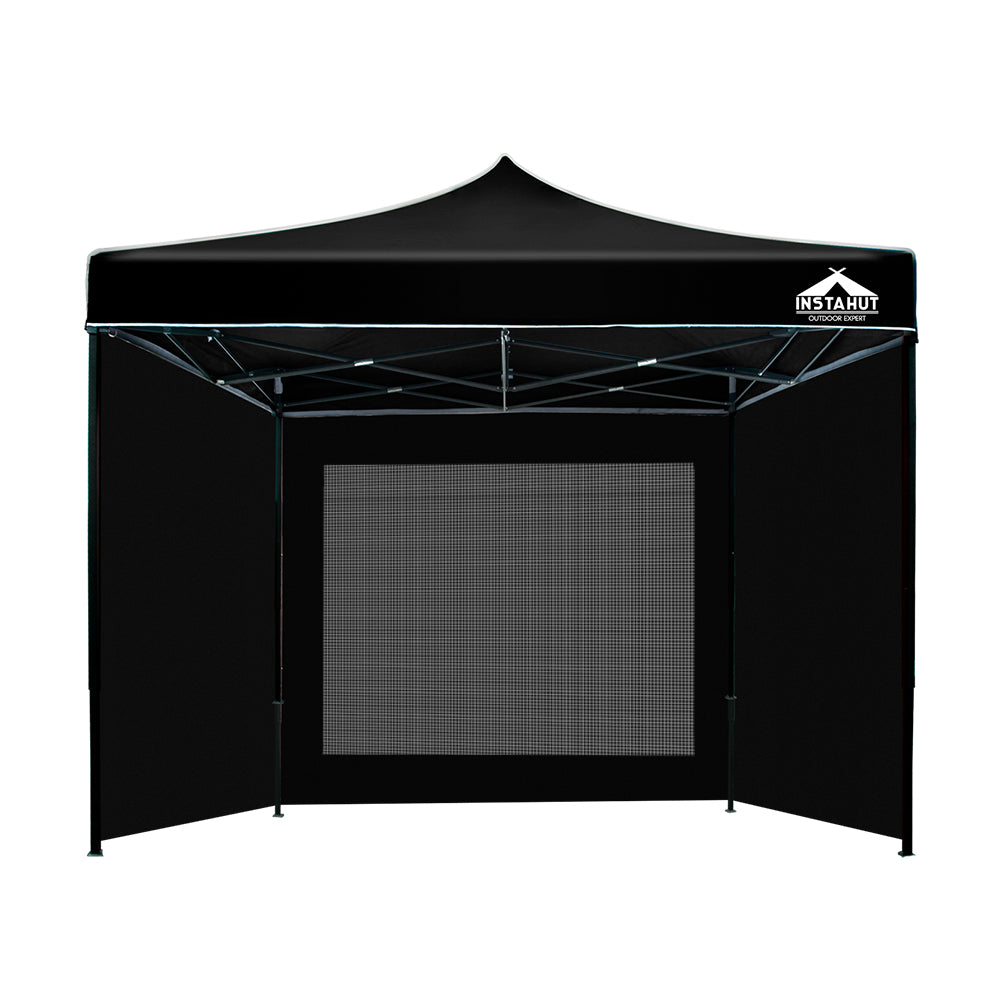 Instahut Gazebo Pop Up Marquee 3x3m Folding Tent Wedding Gazebos 500D Black