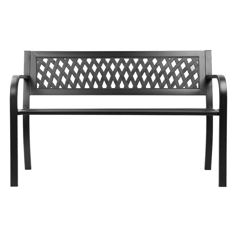 Gardeon Steel Modern Garden Bench - Black