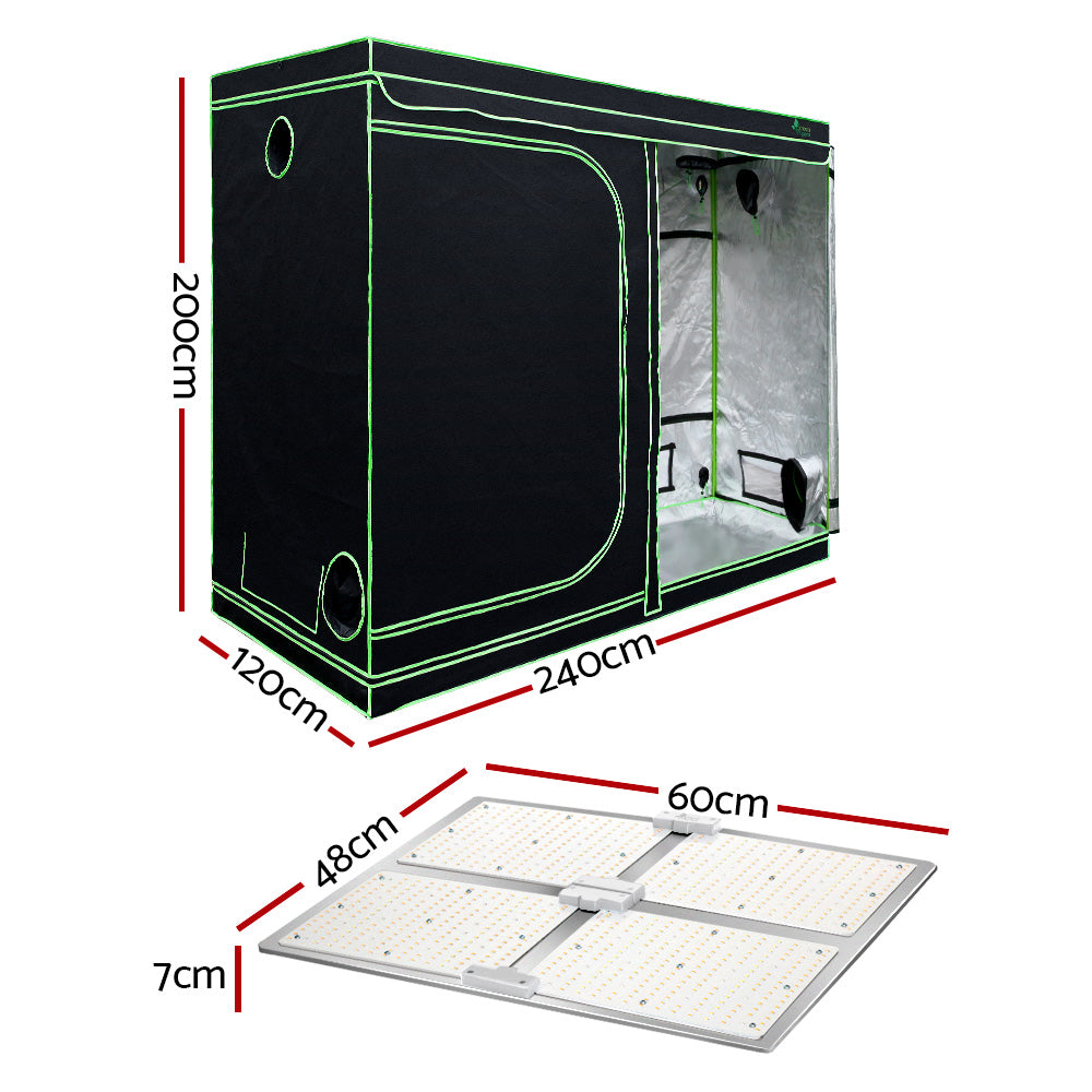 Green Fingers Grow Tent Light Kit 240x120x200CM 4500W LED Full Spectrum