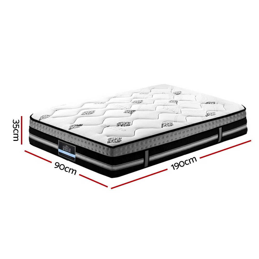 Giselle Bedding Galaxy Euro Top Cool Gel Pocket Spring Mattress 35cm Thick Single