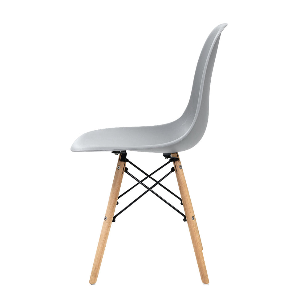 Artiss Set of 4 Retro Dining DSW Chairs Kitchen Cafe Beech Wood Legs Grey