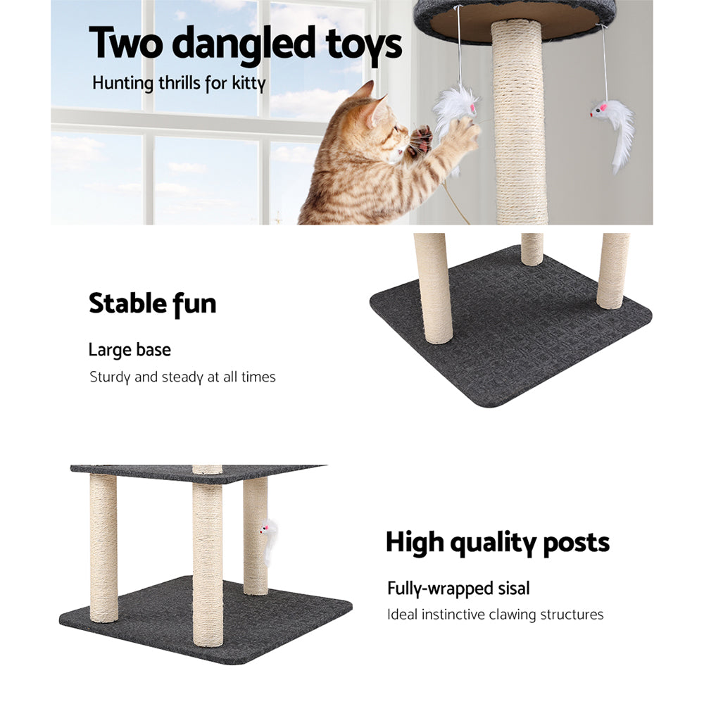 i.Pet Cat Tree 132cm Trees Scratching Post Scratcher Tower Condo House Furniture Wood