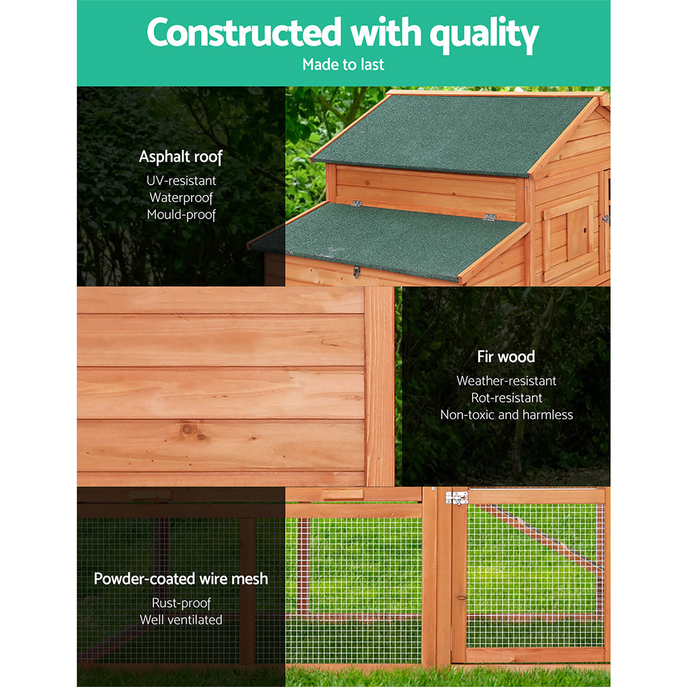 i.Pet Chicken Coop Coops Wooden Rabbit Hutch Hen Chook House Ferret Large Run XL