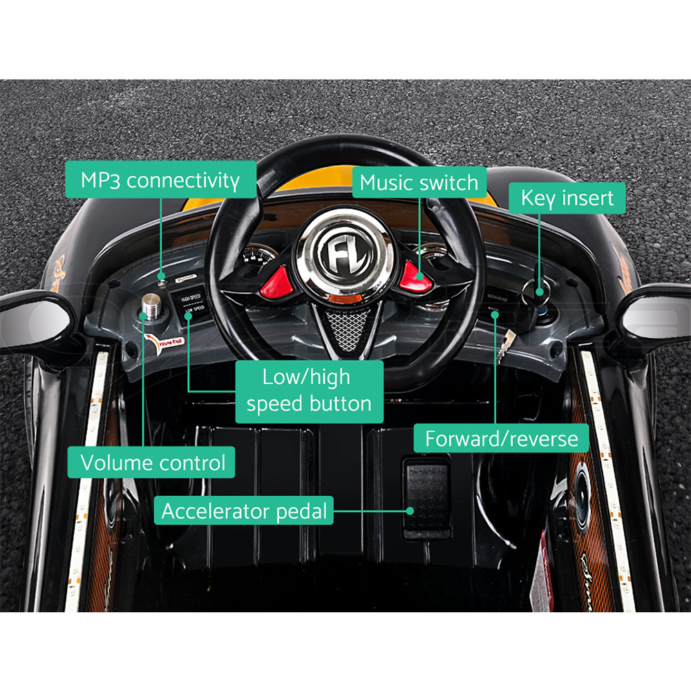 Rigo Kids Ride On Car - Black & Orange