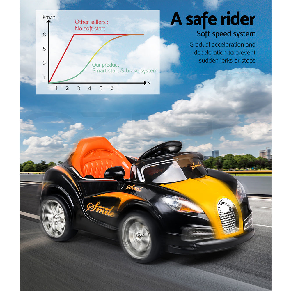 Rigo Kids Ride On Car - Black & Orange