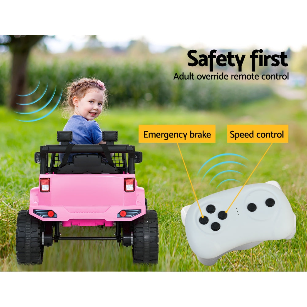 Rigo Kids Electric Ride On Car Jeep Toy Cars Remote 12V Pink