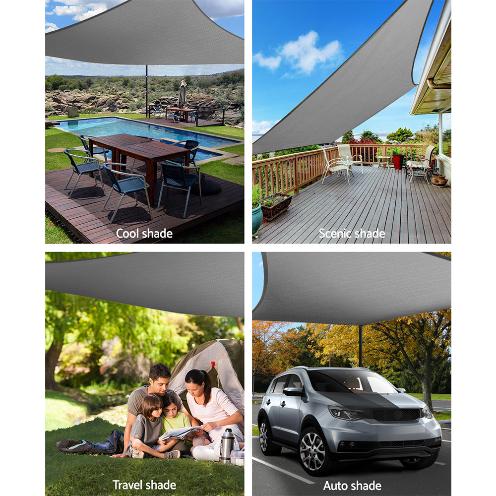 Instahut Sun Shade Sail Cloth Shadecloth Outdoor Canopy Square 280gsm 6x6m