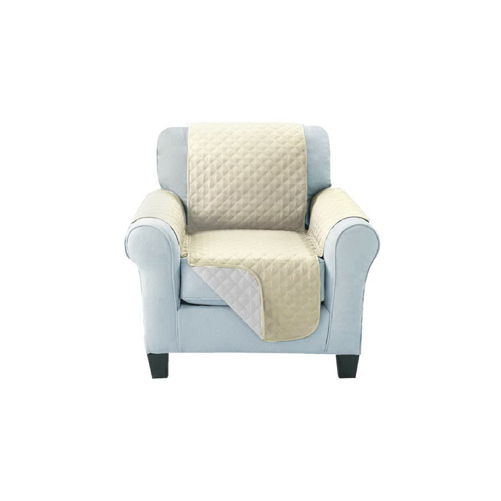 Artiss Sofa Cover Quilted Couch Covers Lounge Protector Slipcovers 1 Seater Khaki