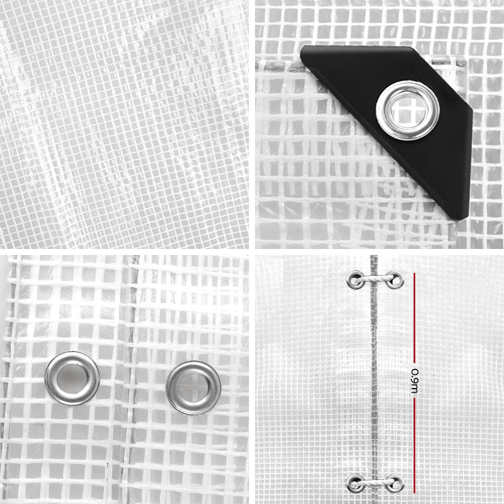 Instahut 5x6m Tarp Camping Tarps Poly Tarpaulin Heavy Duty Cover 135gsm Clear