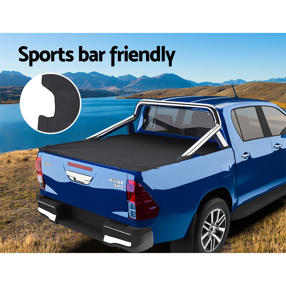 Weisshorn Fit TOYOTA HILUX SR5 A-DECK DUAL CAB Tonneau Cover Clip On UTE Truck
