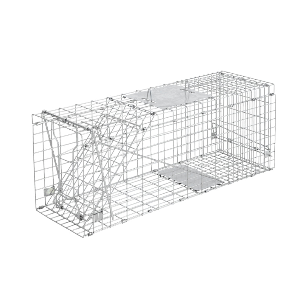 Humane Animal Trap Cage 66 x 23 x 25cm - Silver